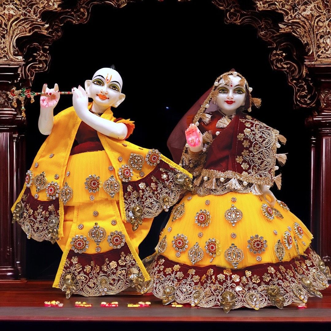 Premium Radha Krishna Poshak Set β Contrast Frill Designer SP-G85