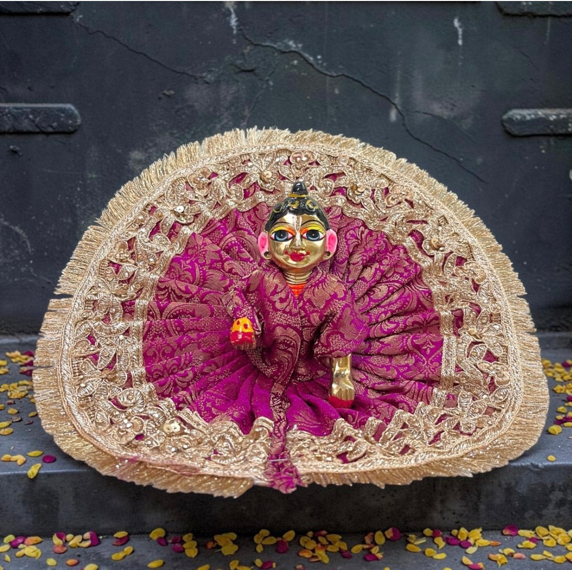 Premium Handcrafted Heavy Border Silk Laddu Gopal Ji Poshak SP-I29