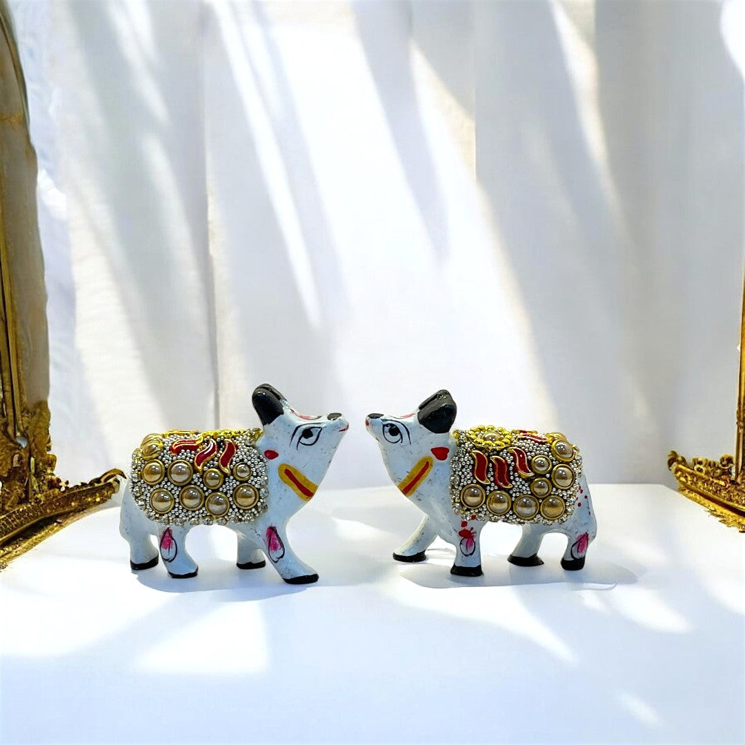 Decorative Pearl & Stone Animal Idol
