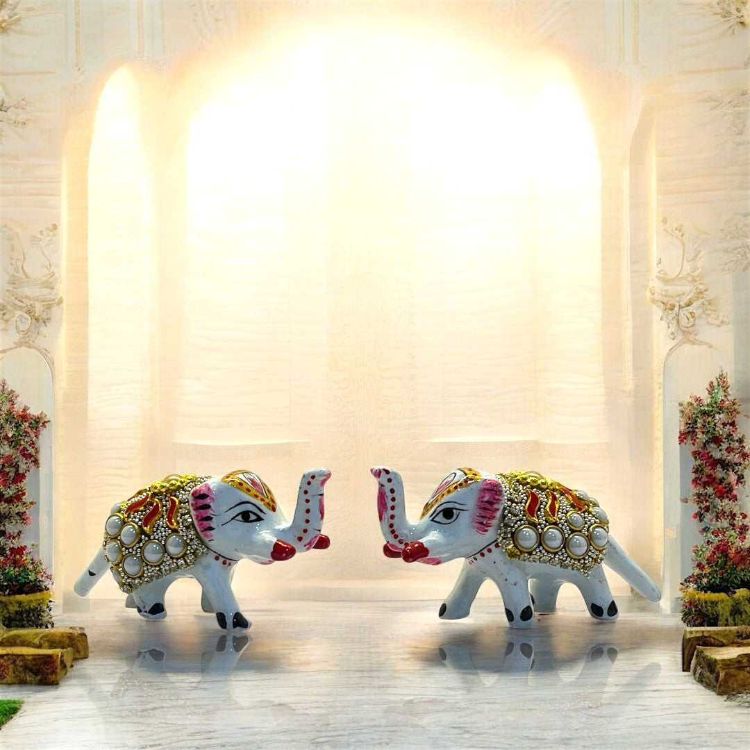 Decorative Pearl & Stone Animal Idol