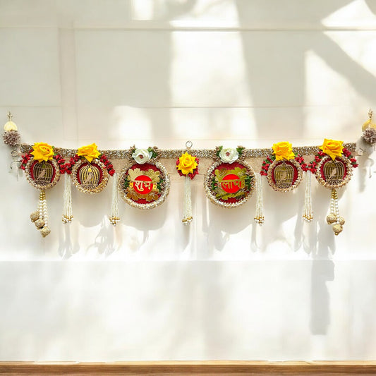 Shubh Labh Floral Pearl Toran for Door Decoration SP-T01