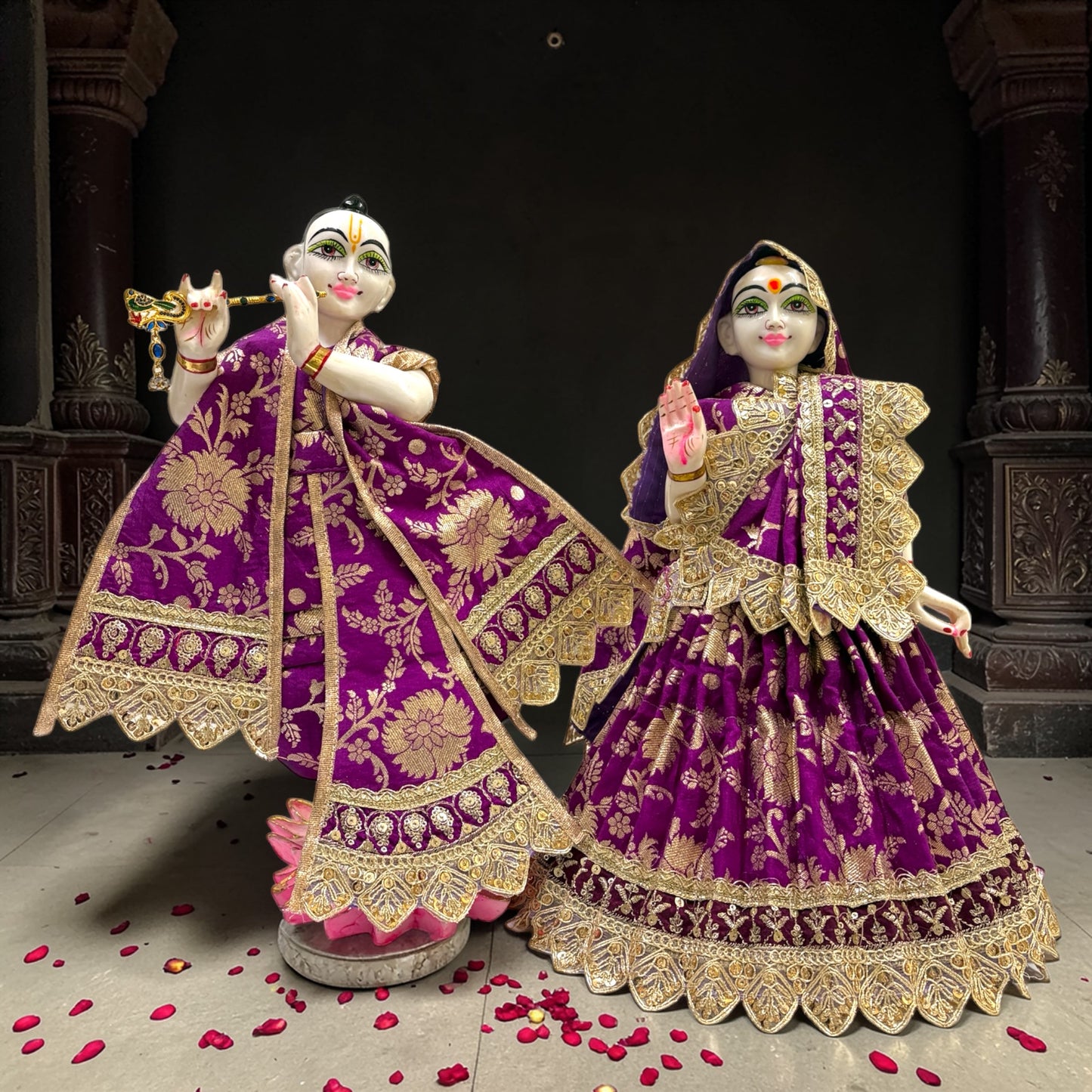 Banarasi Silk Radha Krishna Poshak Set SP-H57