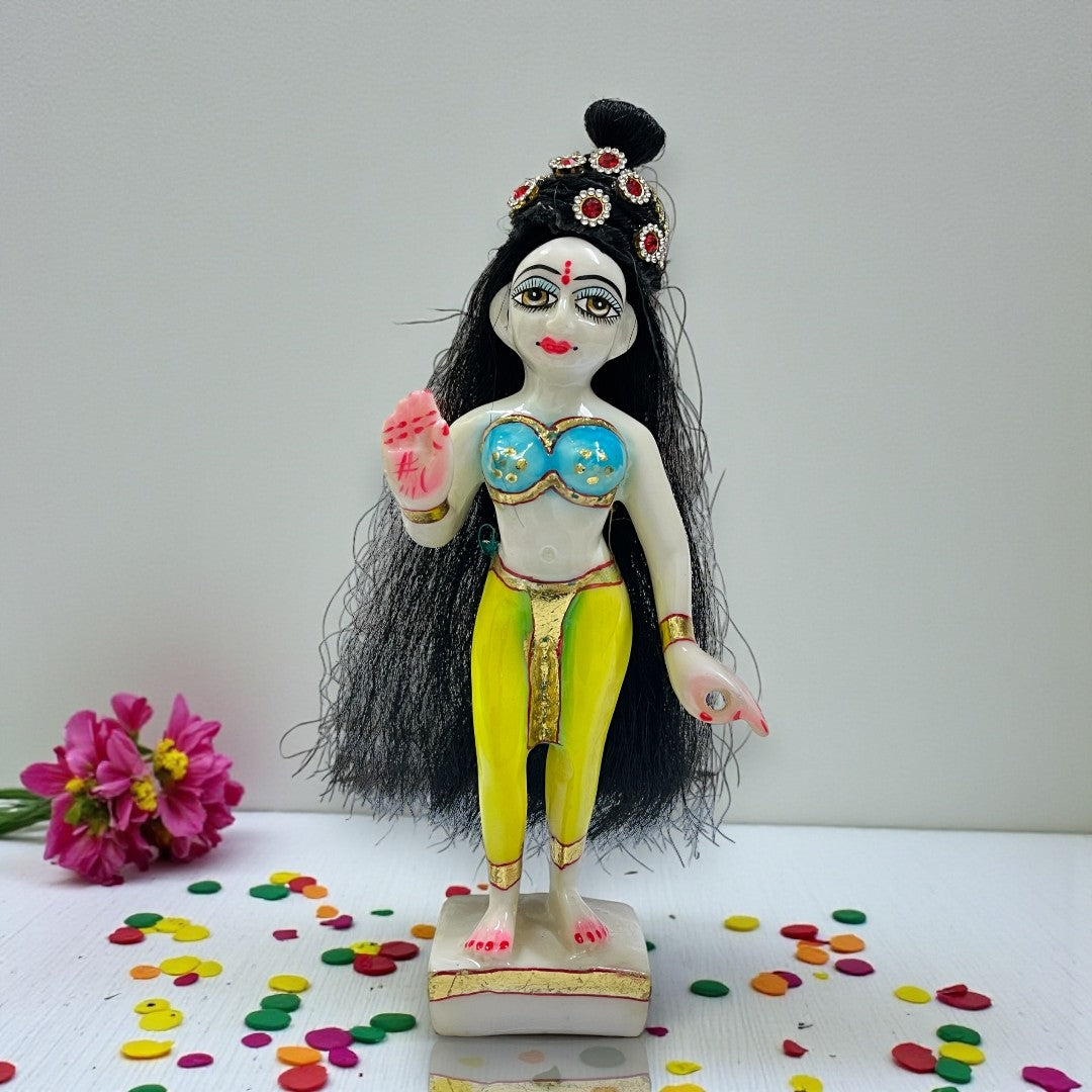 Premium Long Straight Hair with Designer Juda & Red Stone Mukut π