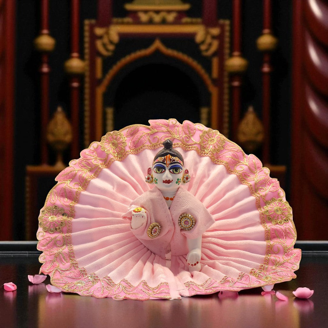 Designer Poshak with Floral Embroidered Border for Laddu Gopal Ji SP-G72