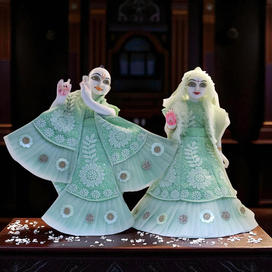 Premium Net Frill Chikankari Radha Krishna Dress Set β SP-G51