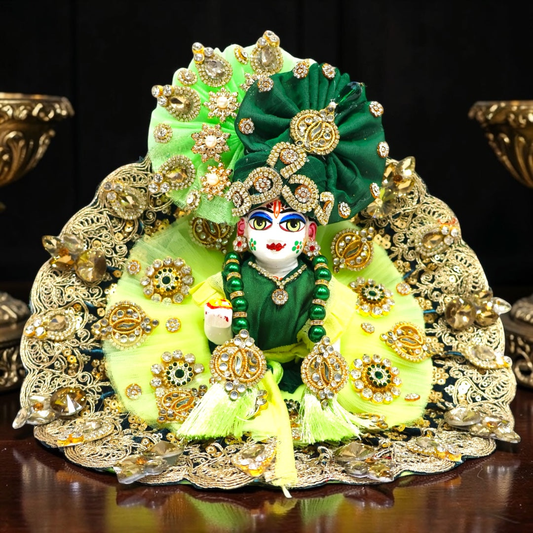 Royal Designer Premium Contrast Frill Laddu Gopal Ji Poshak SP-G85