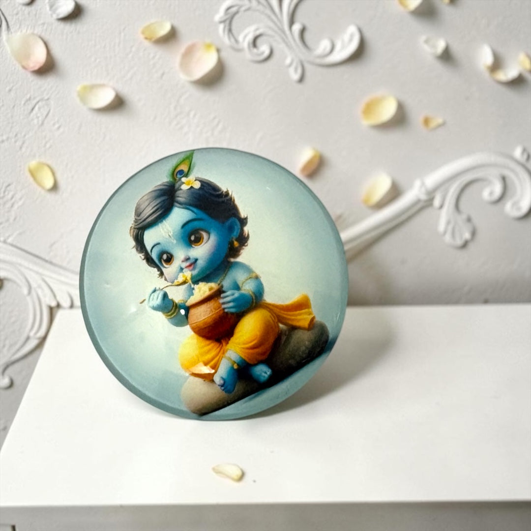 Cute Laddu Gopal / Baal Gopal 5cm Fridge Magnet by Shri Poshak