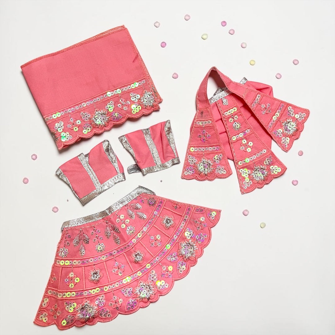 Premium Radha Krishna Sparkle Work Poshak Set
