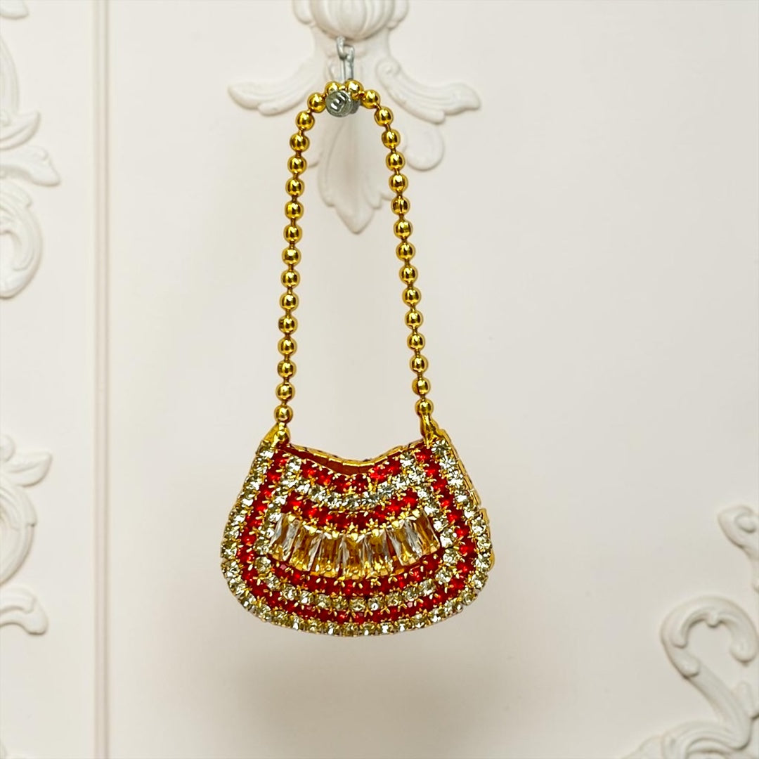 Zerkin Studded Handbag (SPC-604) – Premium Handcrafted Shringar Accessory for All Divine Goddess Idols