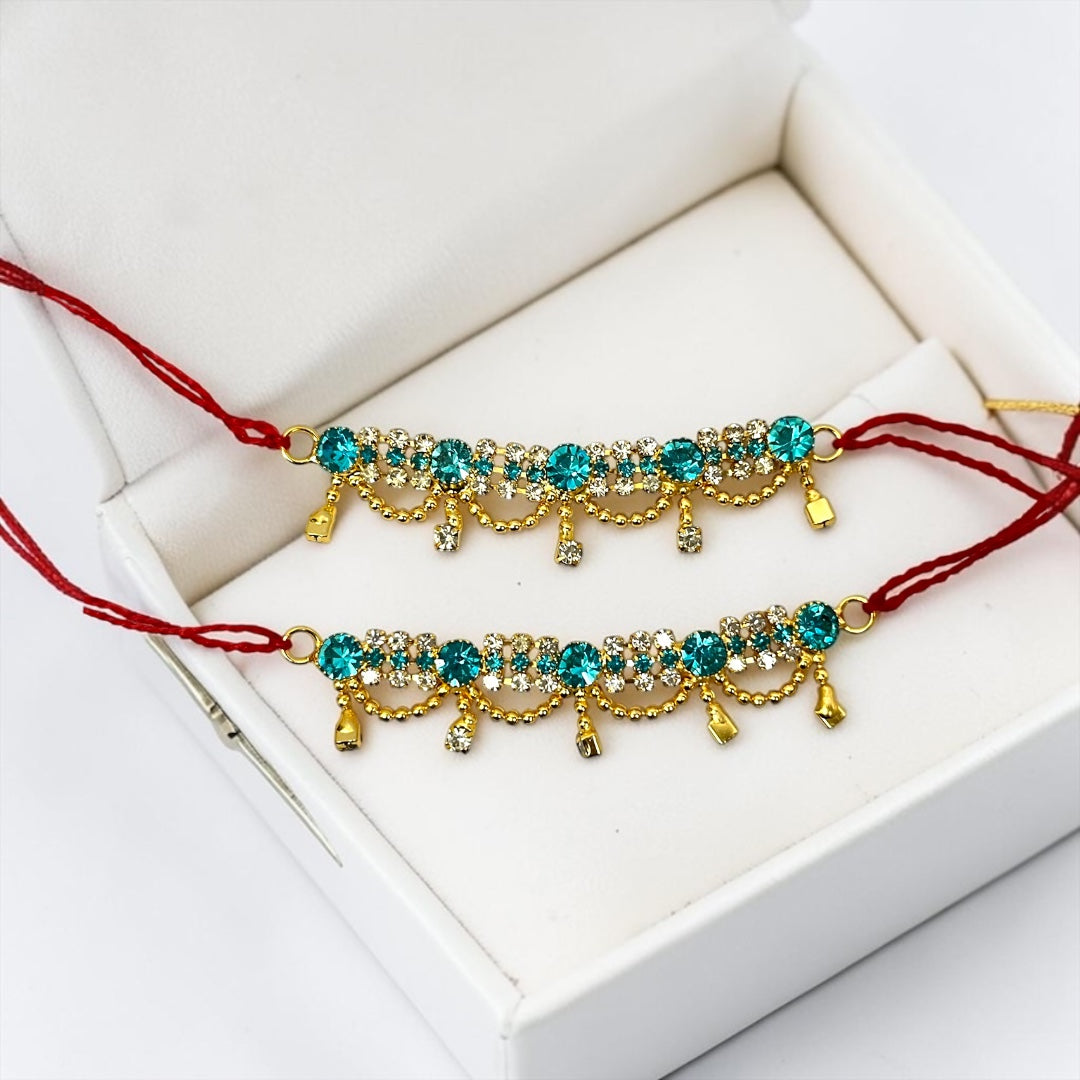 Shri Poshak Designer Stone Studded Laddu Gopal Payal (2.5 Inch) – Model SPC-723