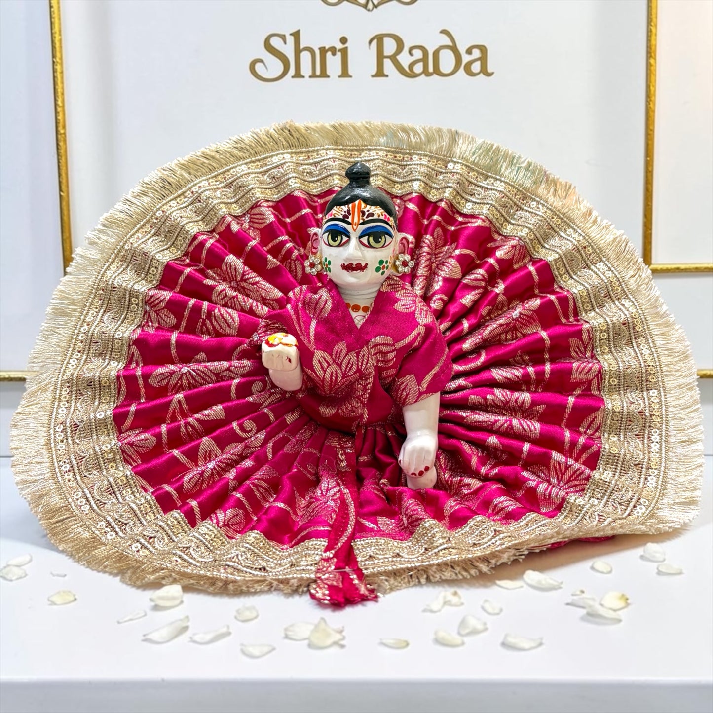 Laddu Gopal Ji Poshak with Golden Fringe Lace SP-I33
