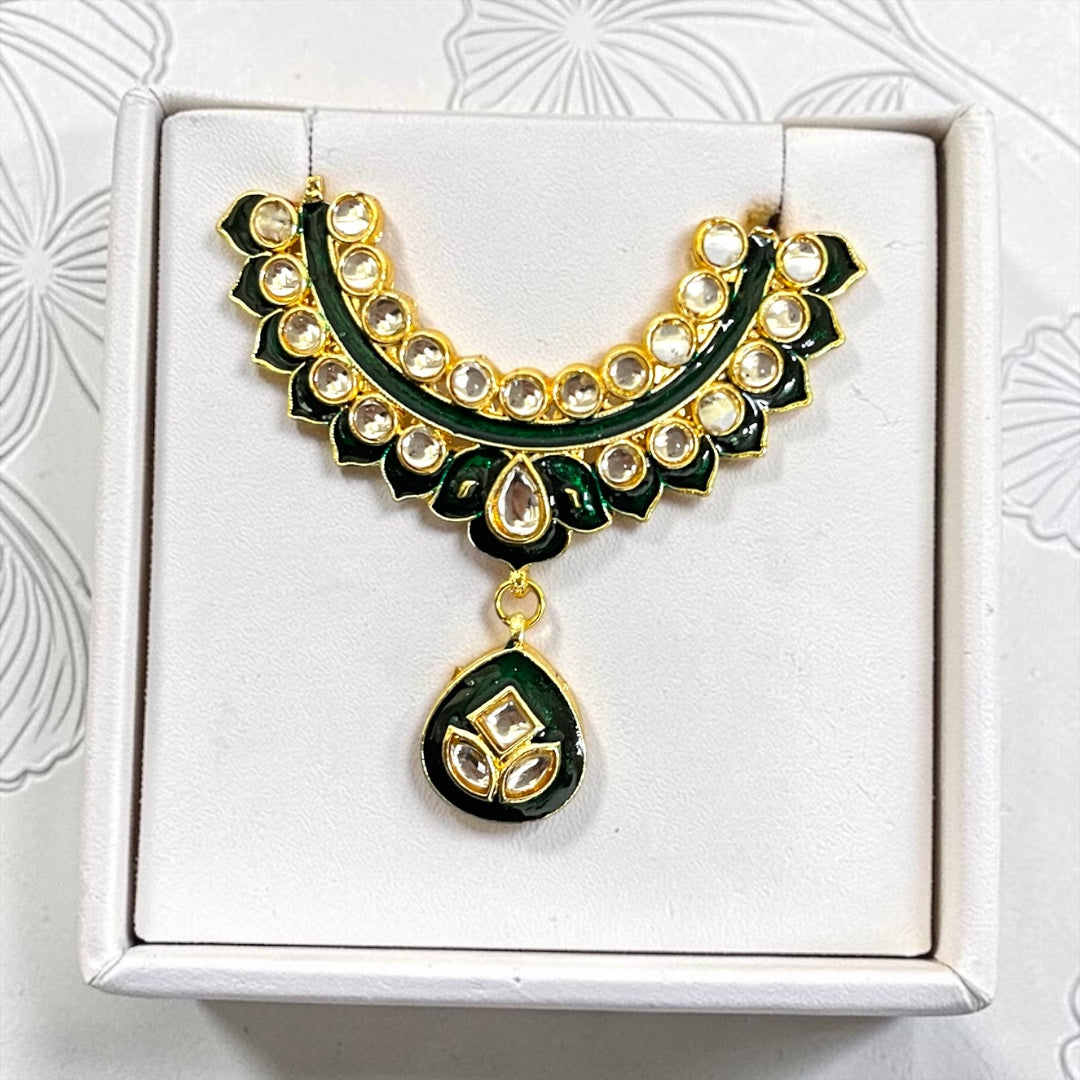 Royal Crescent Kundan & Meenakari Hasli Neckpiece (SPC-797) for Laddu Gopal Ji (Size 5 & 6)