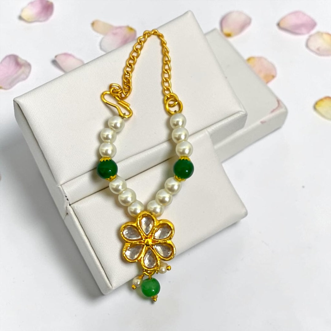 Royal Floral Kundan & Pearl Haar Mala (SPC-721) with Adjustable Chain | Freesize Laddu Gopal Ji Shringar Necklace