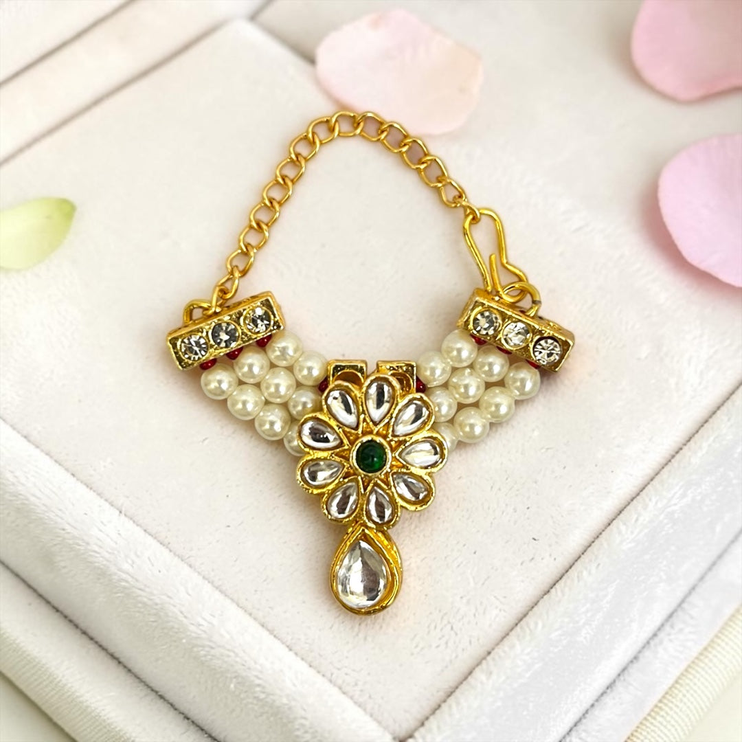 Exquisite Handcrafted Kundan Floral Haar SPC-789 with Adjustable Gold Chain for Kanha Ji