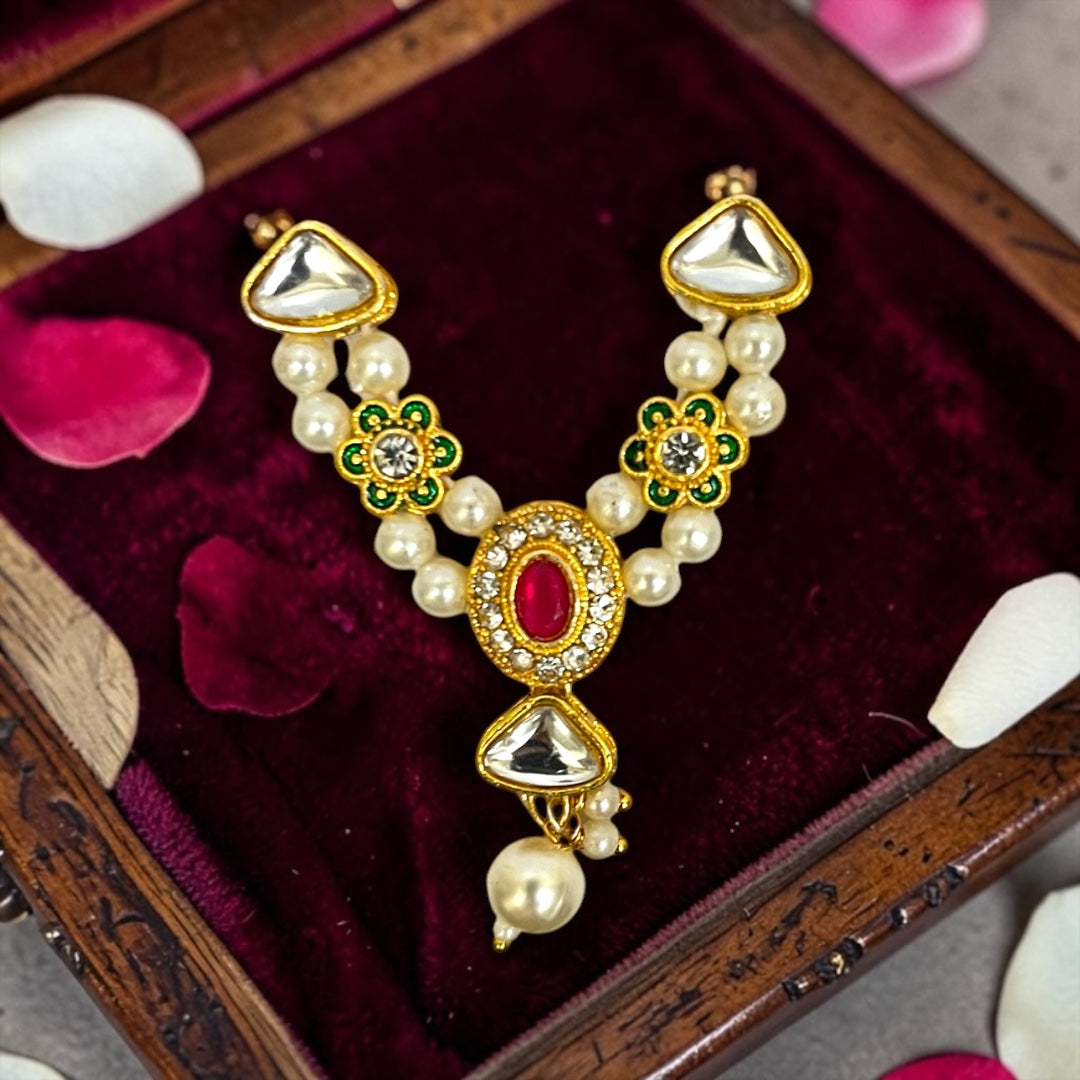 Shri Poshak Royal Kundan & Meenakari V-Neck Shringar Haar (SPC-795) for Laddu Gopal Ji