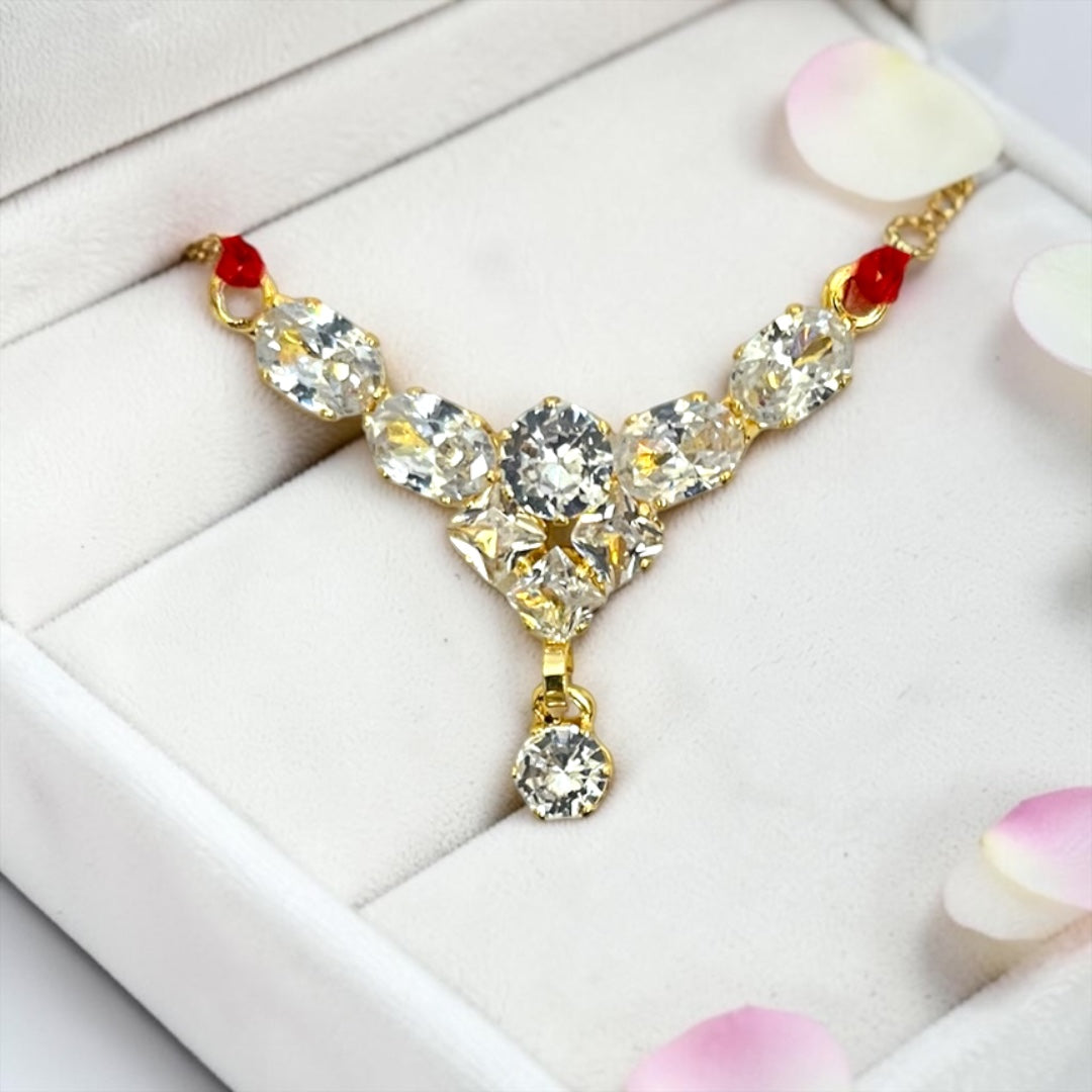 Shri Poshak Premium SPC-766 American Diamond (AD) Haar for Laddu Gopal Ji & Deity Idols - Choker Necklace Shringar