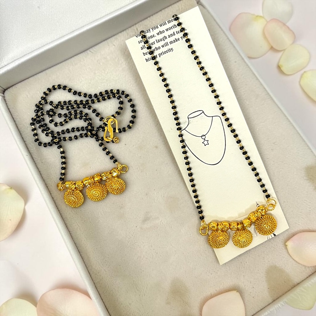 Exquisite Classic Black-Beaded (Kali Mani) Sacred Mangalsutra for Goddess Idols | Shri Poshak SPC-630