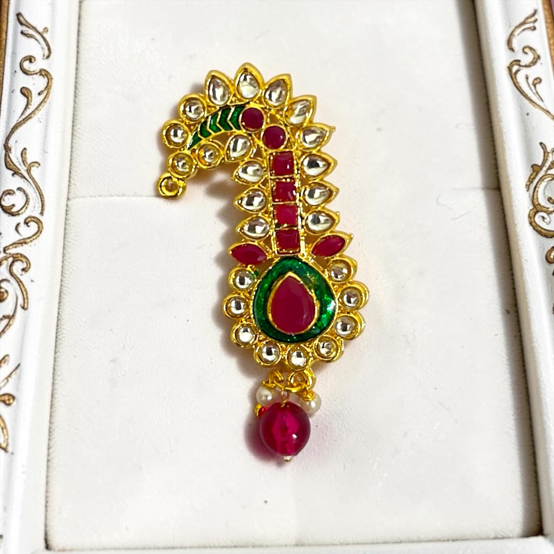 Majestic Peacock Metal Kalangi for Laddu Gopal Mukut (SPC-737) | Shri Poshak
