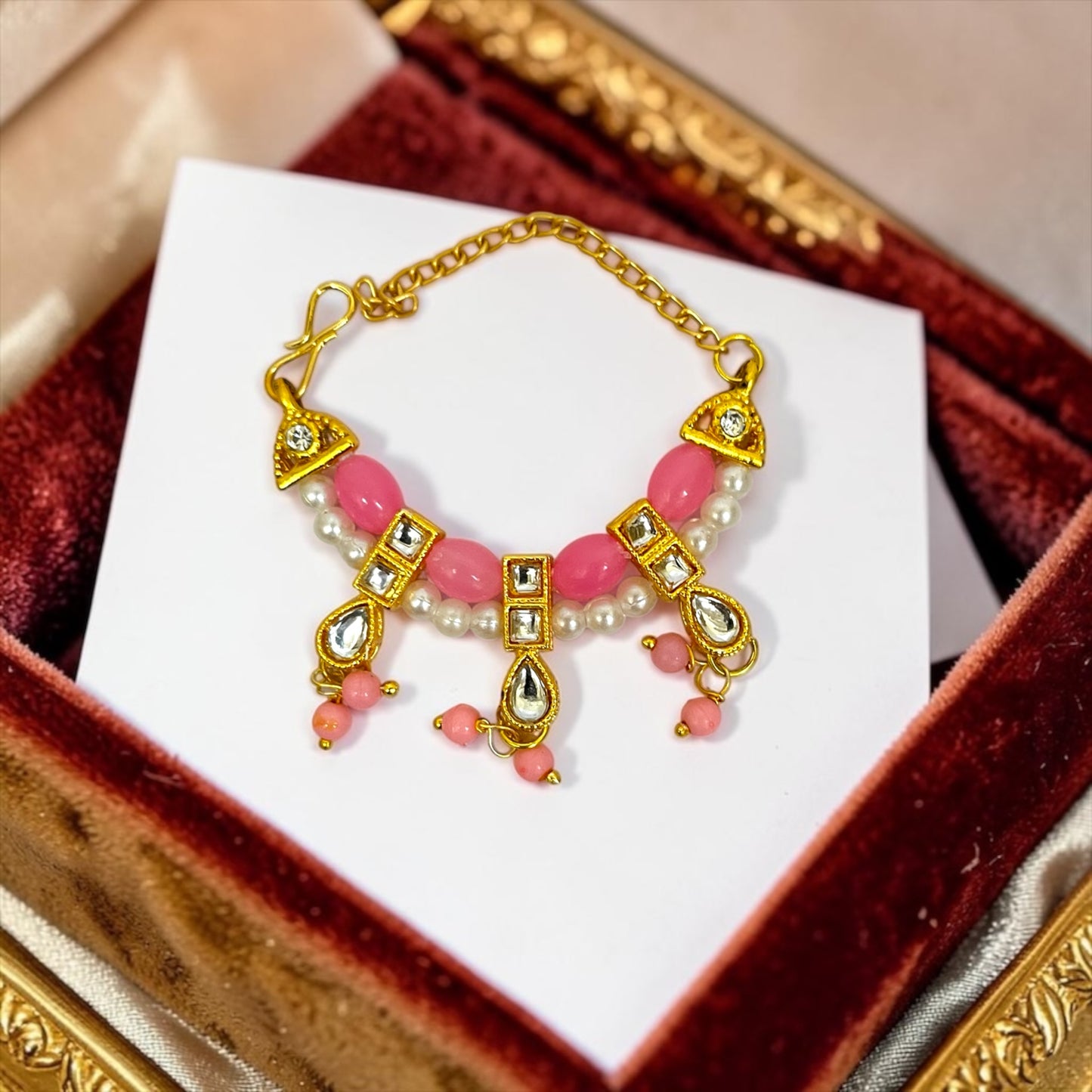 Divine Kundan & Pearl Drop Shringar Haar SPC-803 | Regal Adjustable Necklace for Bal Gopal