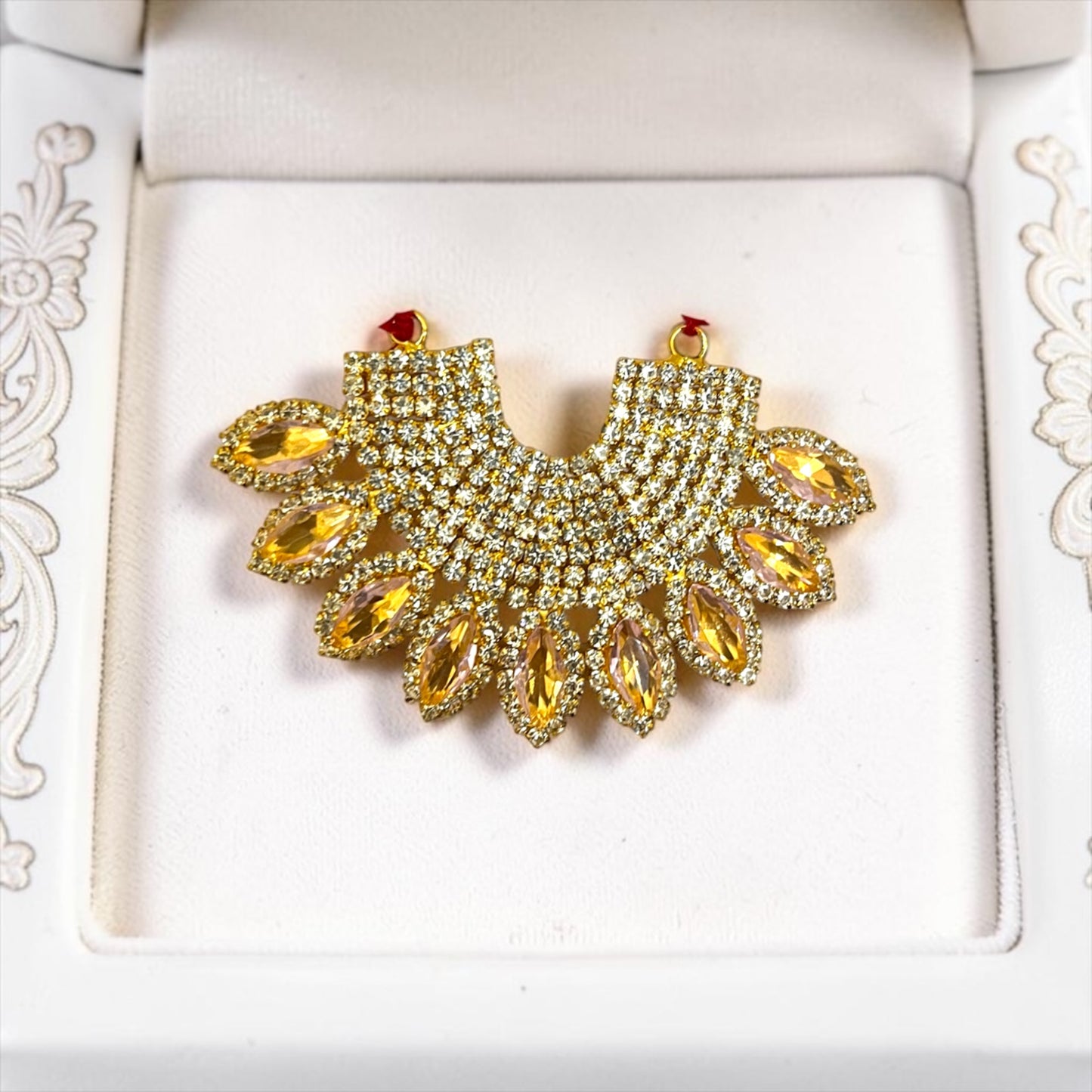 Premium Designer Zerkin Stone Necklace (Haar) SPC-816 for Laddu Gopal Ji, Radha Krishna & All Deities