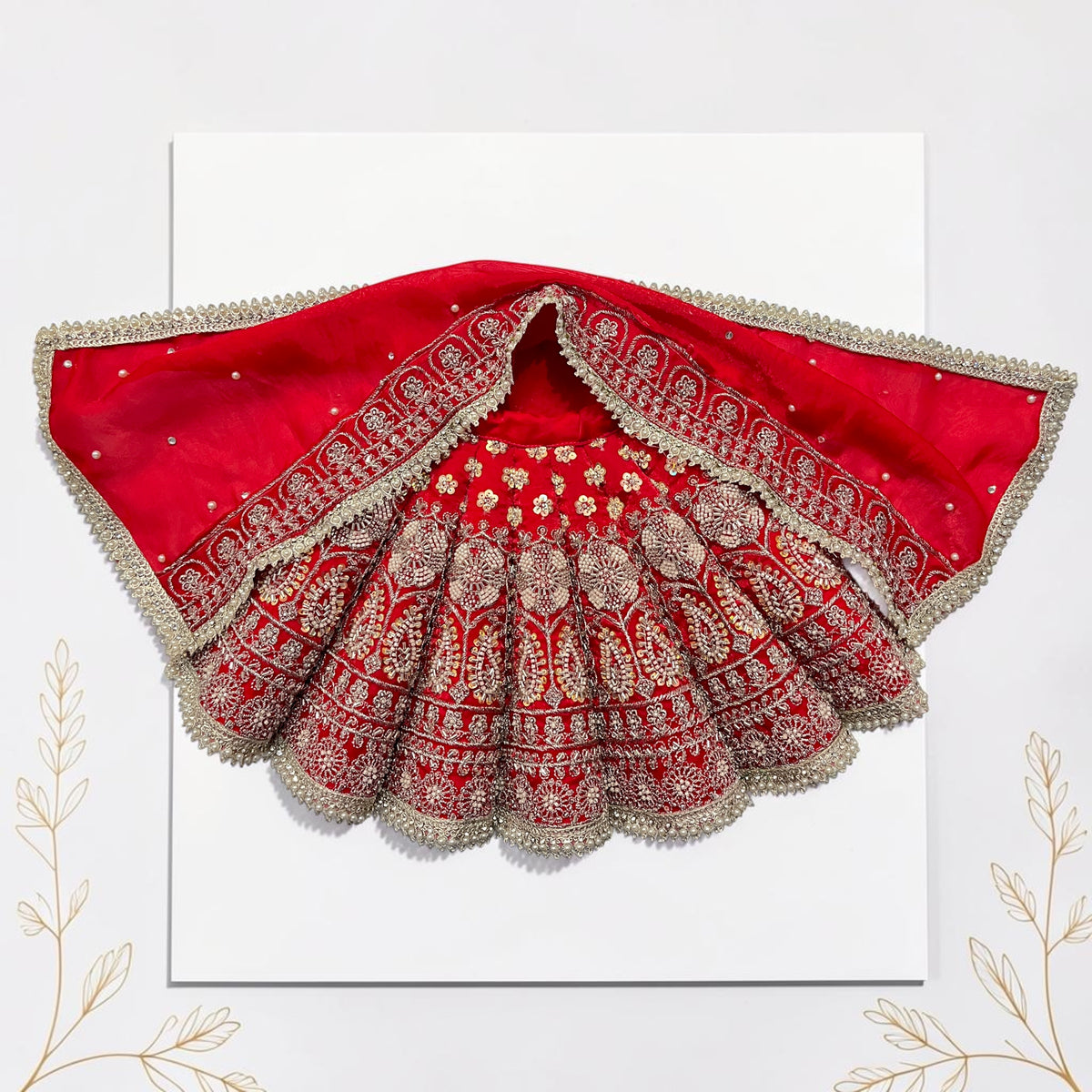 🌺 Designer Navratri Special Mata Rani 3-Piece Poshak Set (SP-I80) – Royal Heavy Embroidery Lehenga, Choli & Chunri