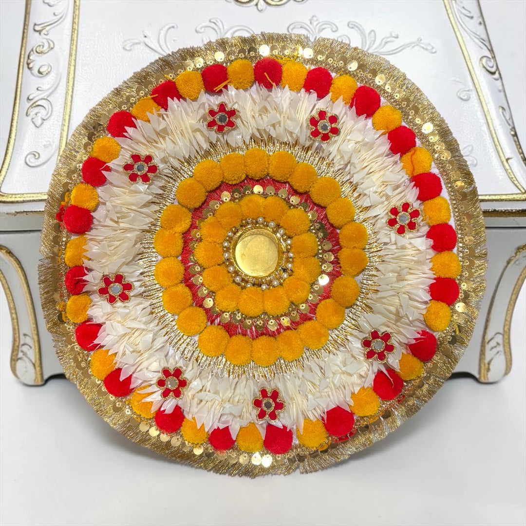 🪔 Designer Decorative Diwali Pooja Thali / Plate (15" / 38cm) - SP-DH48