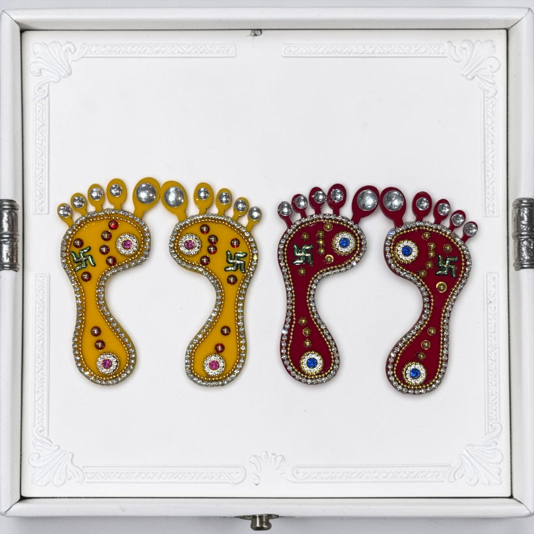 🪔 Decorative Handcrafted Laxmi Charan Paduka Pair (4") - SP-DH10