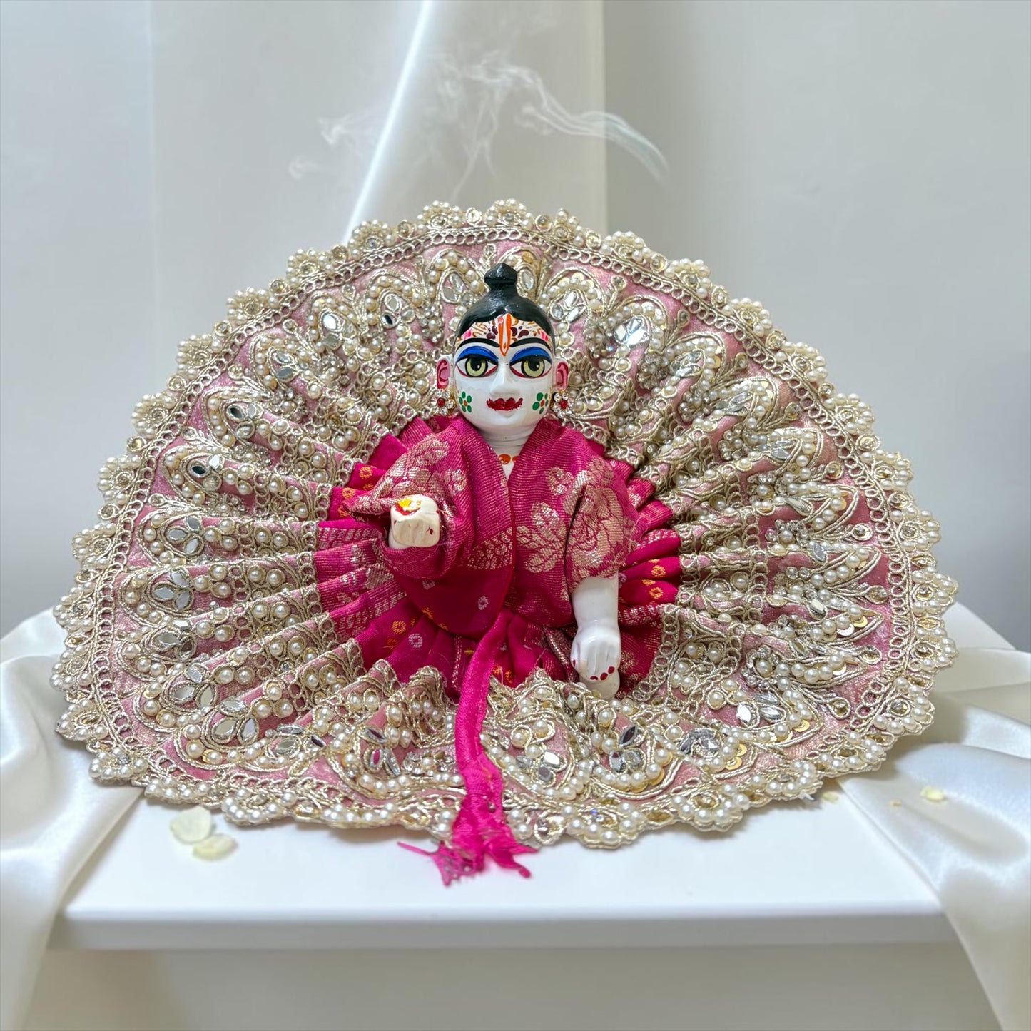Janmashtami Special Designer Pearl & Mirror Work Laddu Gopal Poshak (SP-170) | Royal Silk Collection