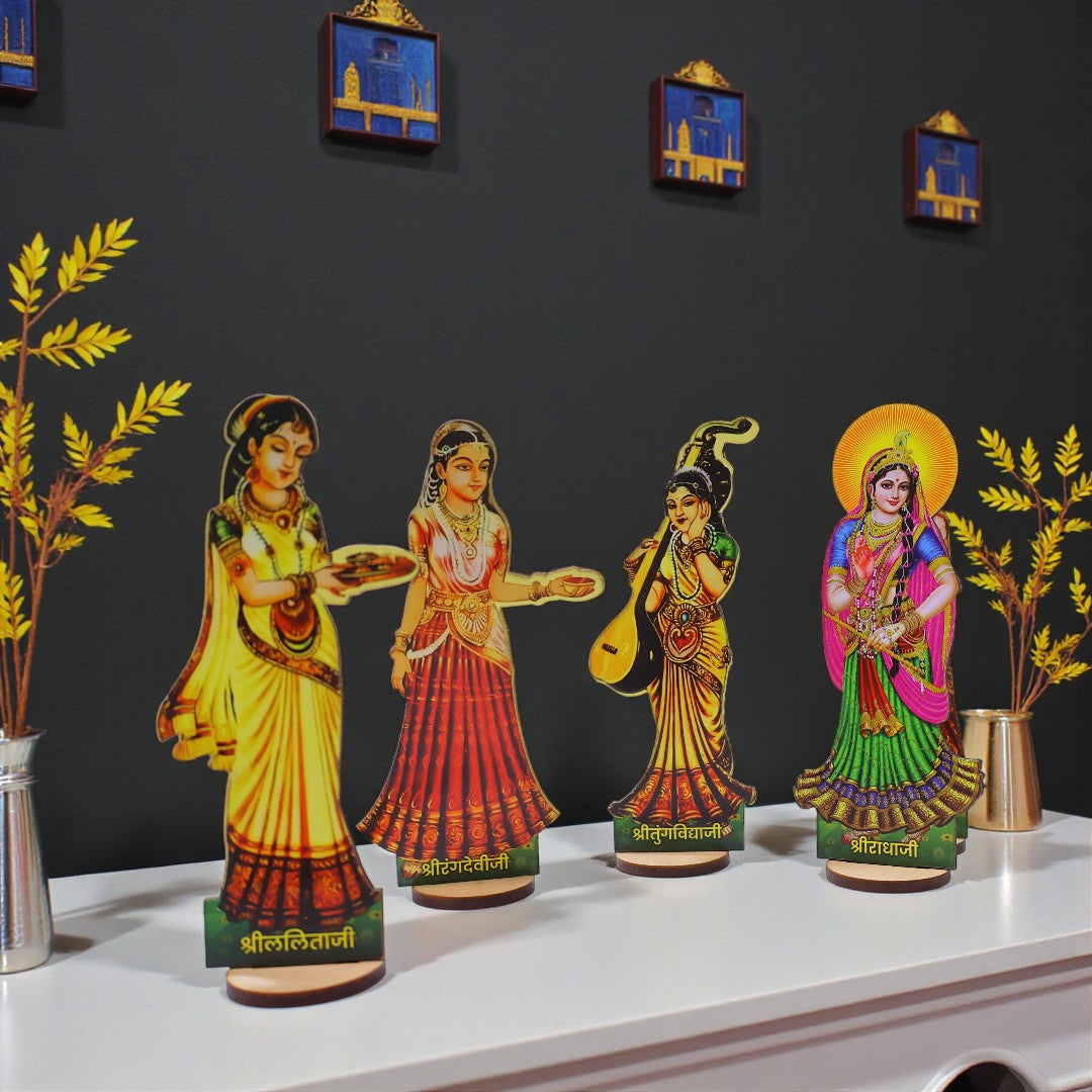 Premium MDF Ashta Sakhi Shri Radha Set (Set of 9)