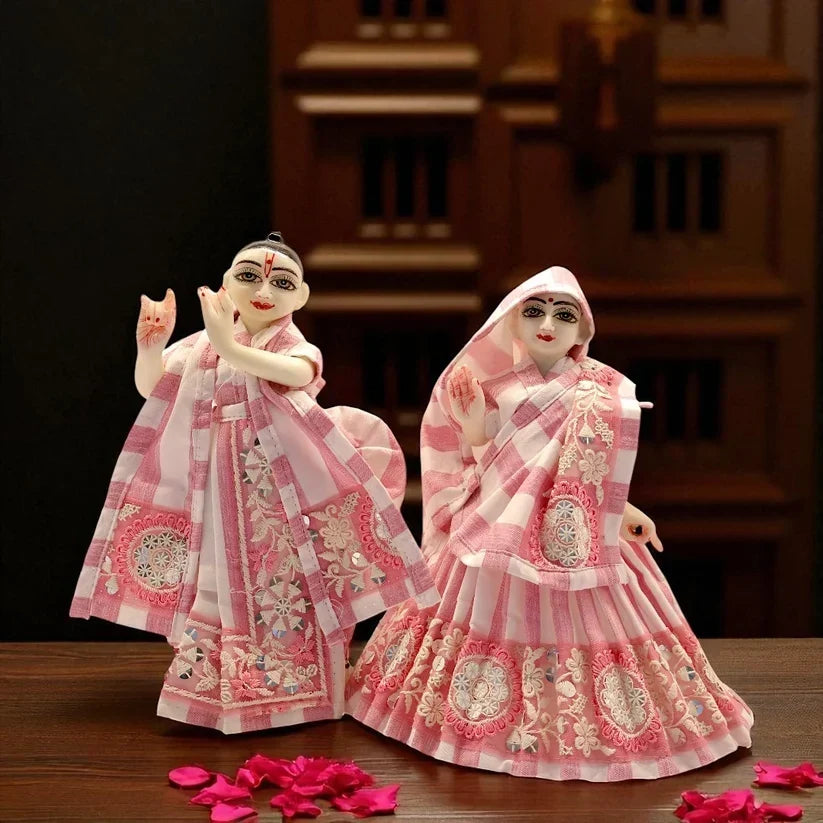 Radha Krishna Ji poshak set SP-G20 with full shringar for Radha Ashtami - Shri Poshak, Mathura