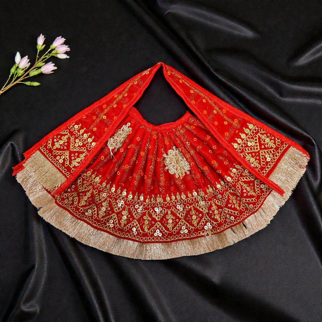 Navratri Special Royal Red "Kiran" Lehenga Patka SP-H30