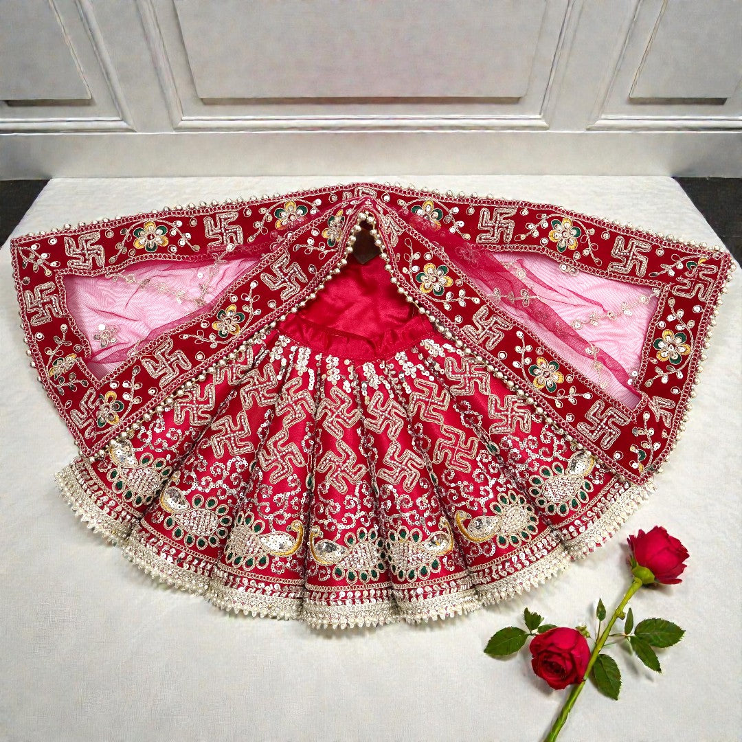 🌟 The Peacock Motif Bridal Style Can-Can Lehenga Choli SP-I07 Durga Set 🌟