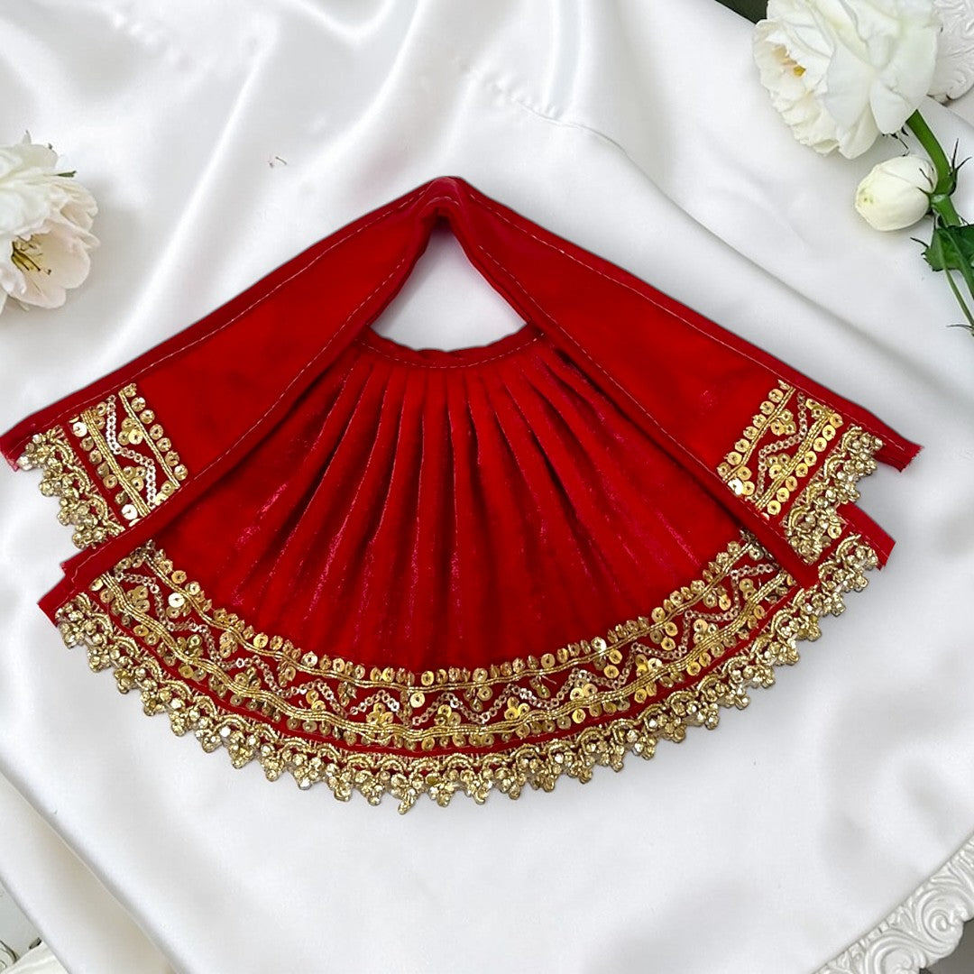 Divine Royal Red Lehenga Patka Set for Mata Rani SP-I22