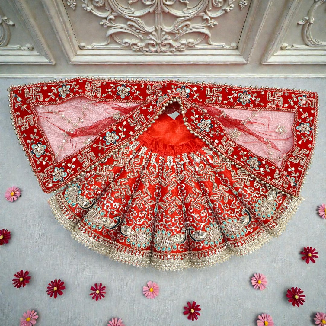 🌟 The Peacock Motif Bridal Style Can-Can Lehenga Choli SP-I07 Durga Set 🌟