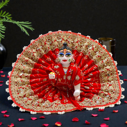 Laddu Gopal Ji Poshak With Premium Pearl Lace SP-H45