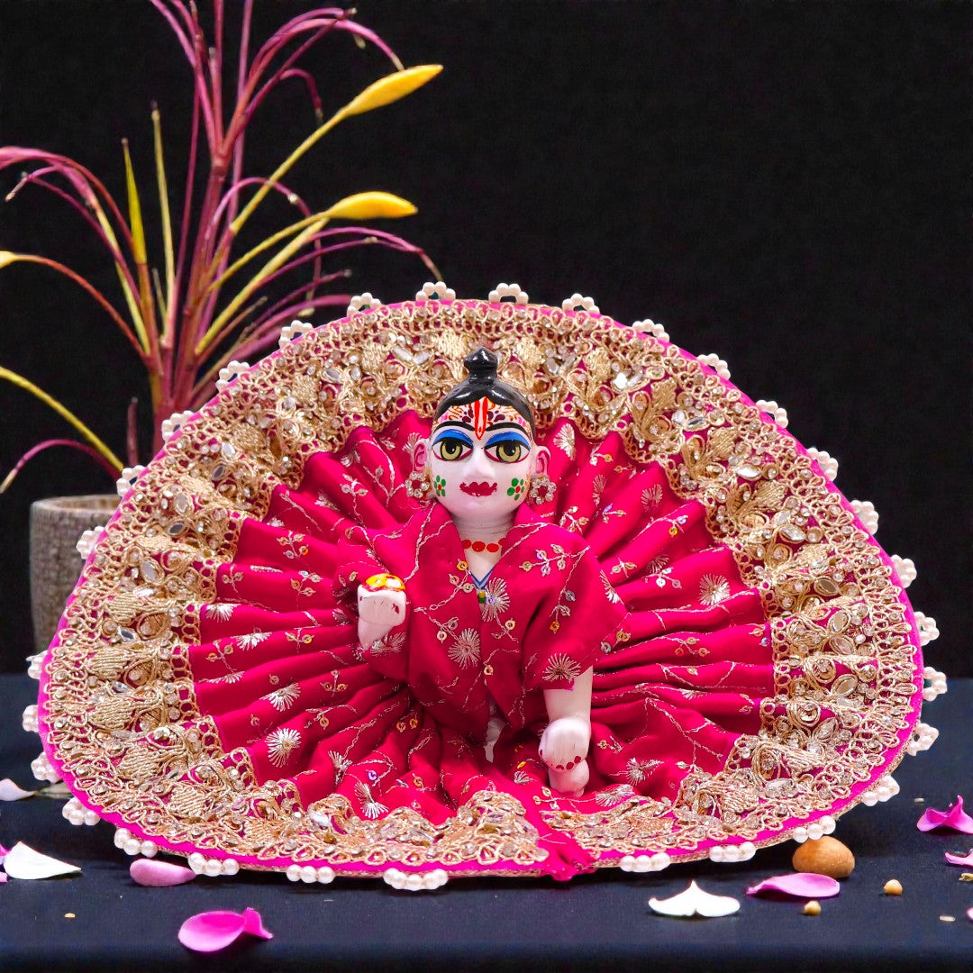 Laddu Gopal Ji Poshak With Premium Pearl Lace SP H45 Shriposhak in laddu-gopal-ji-poshak-with-premium-pearl-lace-sp-h45-shriposhak-in