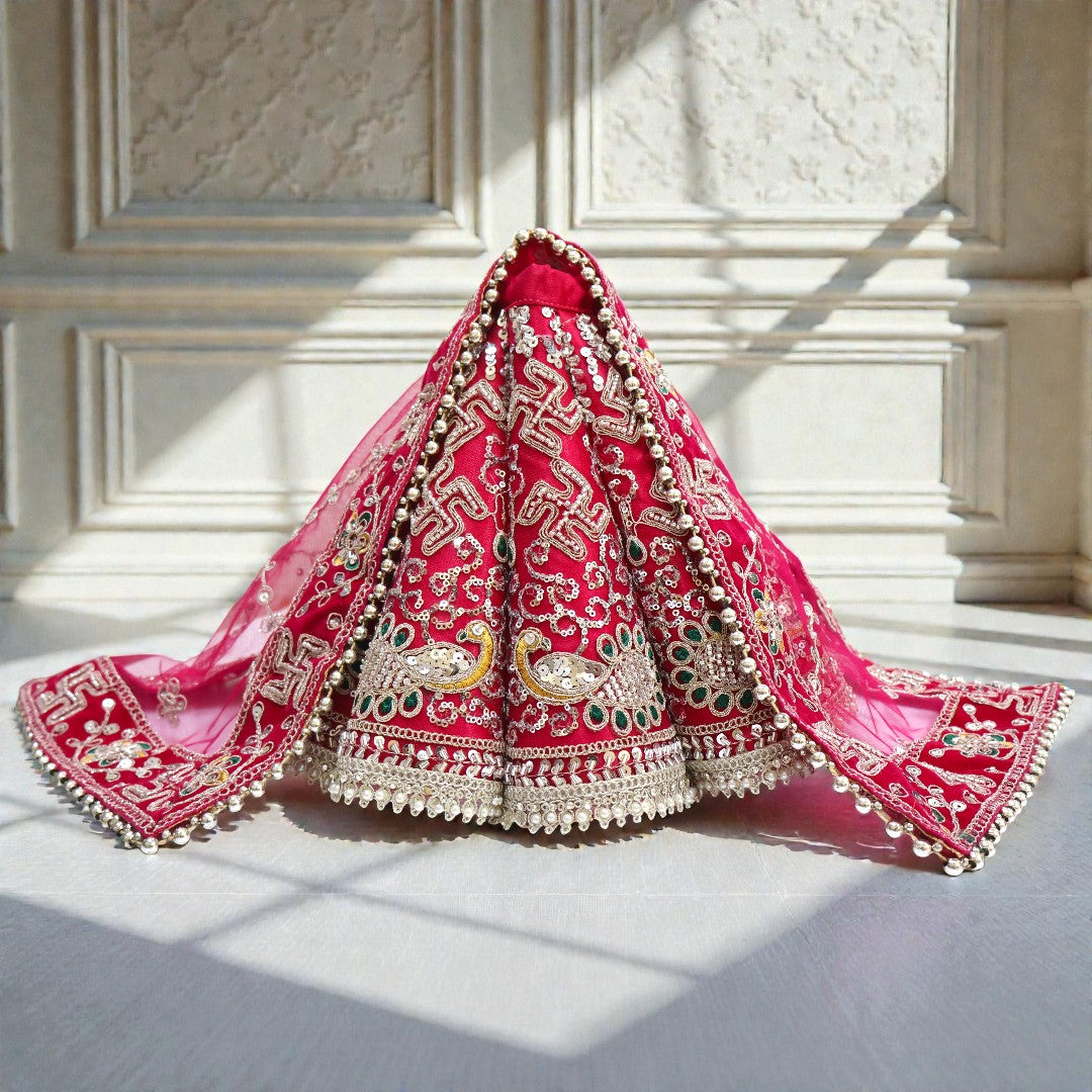 🌟 The Peacock Motif Bridal Style Can-Can Lehenga Choli SP-I07 Durga Set 🌟