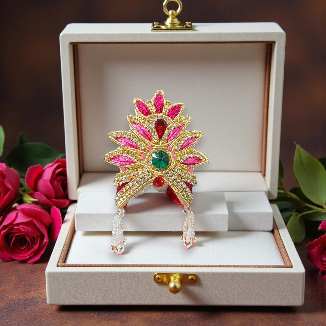 The "Mayur-Pankh" Elegance Pearl & Gold Jardogi Mukut SP-No. 200