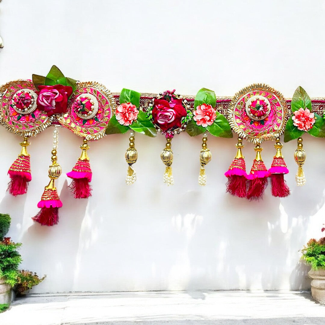 Crimson Rose Garden" Floral Toran (Door Hanging) - SP-T19 💖