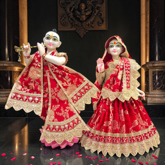 Banarasi Silk Radha Krishna Poshak Set SP-H57