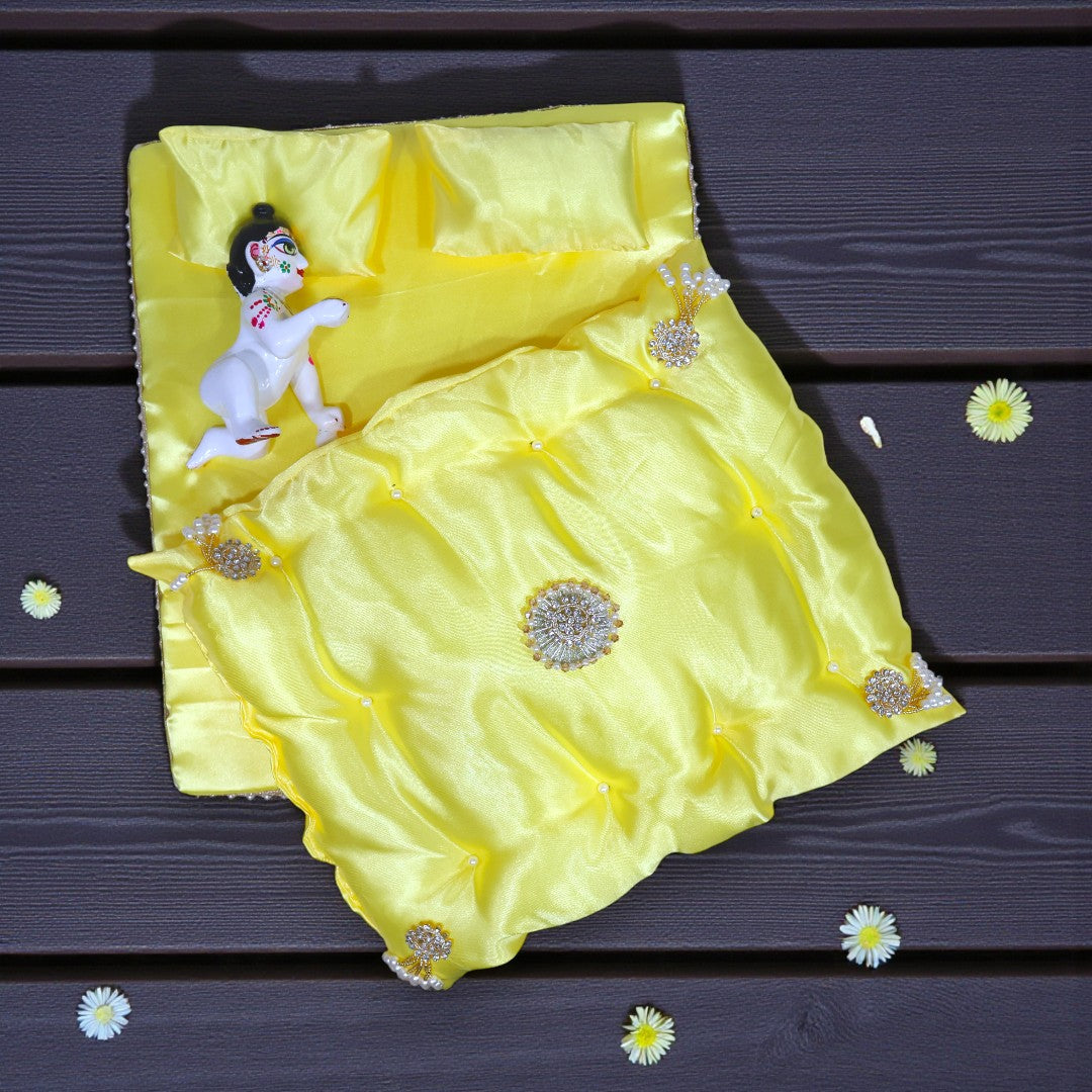 Royal Plush Winter Bedding Set for Laddu Gopal (Gadda, Kambal & Pillows) - SP-H25