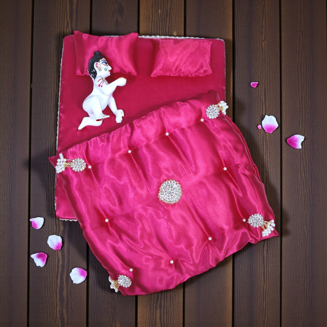 Royal Plush Winter Bedding Set for Laddu Gopal (Gadda, Kambal & Pillows) - SP-H25