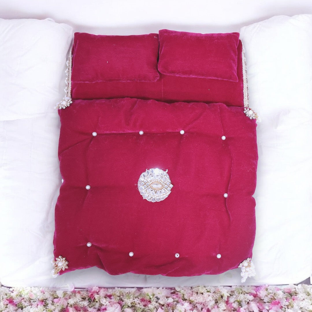 Royal Plush Winter Bedding Set for Laddu Gopal (Gadda, Kambal & Pillows) - SP-H24