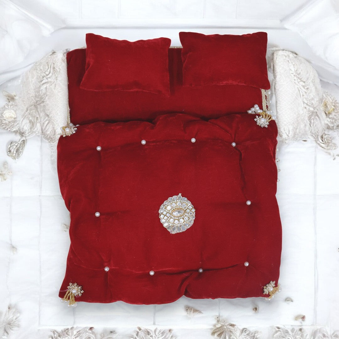 Royal Plush Winter Bedding Set for Laddu Gopal (Gadda, Kambal & Pillows) - SP-H24