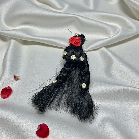 👑 Shri Poshak Exclusive: 3-in-1 Royal Shringar Hair (Juda, Choti & Straight Hair) 👑