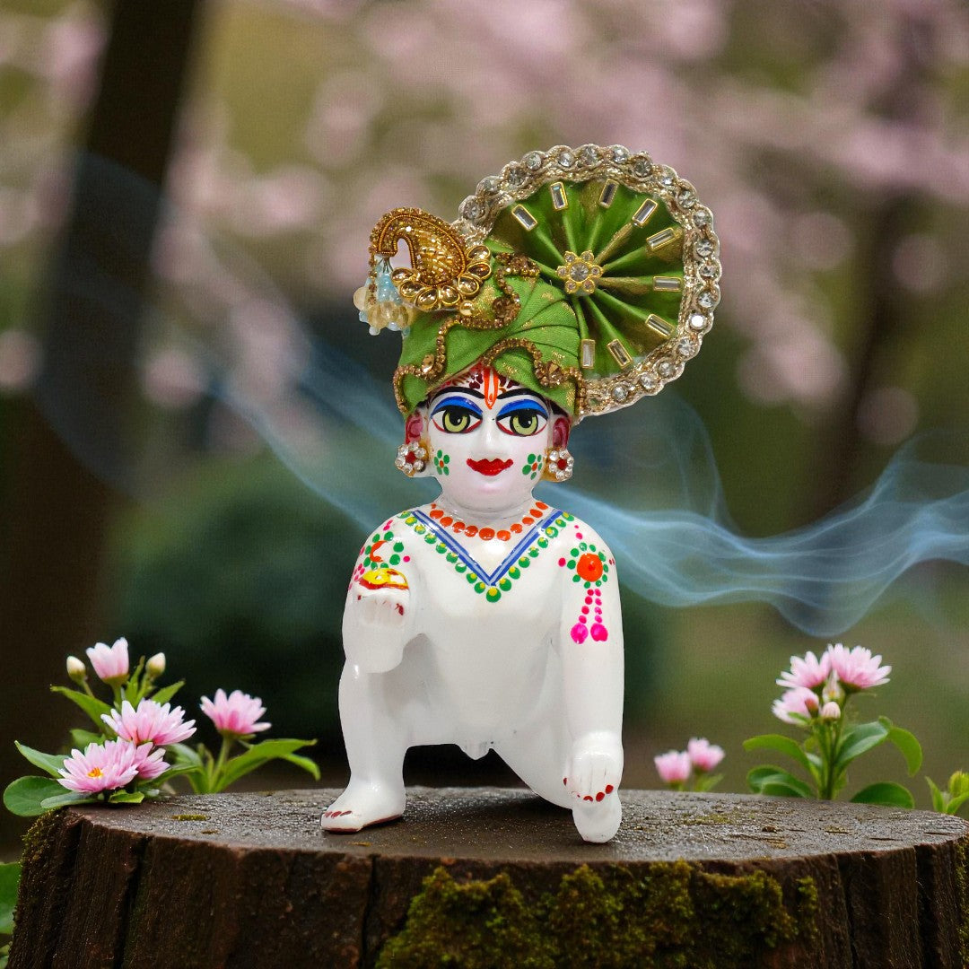 Grand Peacock-Fan Safa Pagri for Laddu Gopal Ji D1465💚