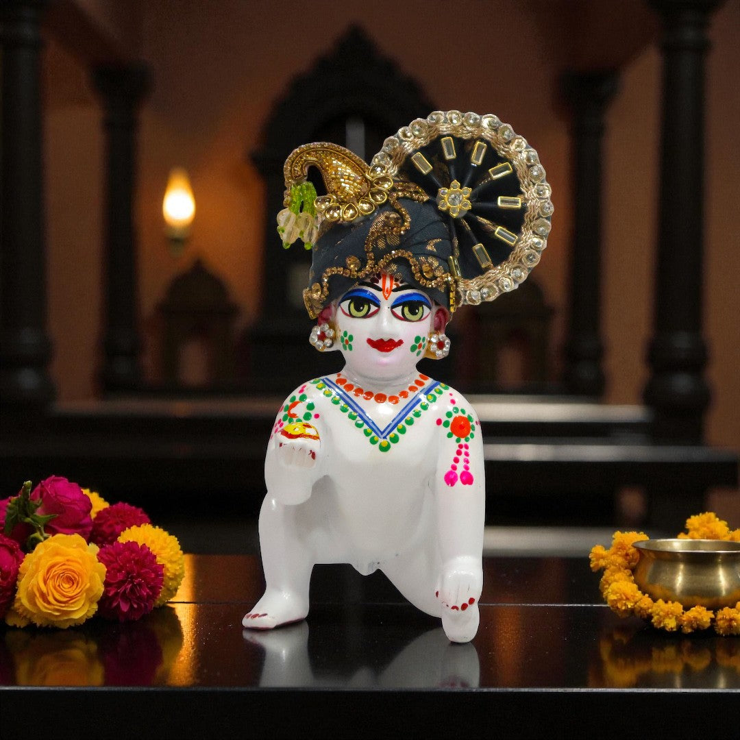 Grand Peacock-Fan Safa Pagri for Laddu Gopal Ji D1465💚