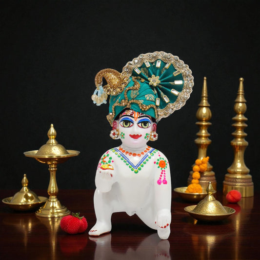 Grand Peacock-Fan Safa Pagri for Laddu Gopal Ji D1465💚