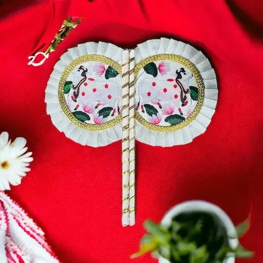 Pankha SPC-54for LADDU GOPAL JI COW DESIGN Shriposhak.in NATH DWARA