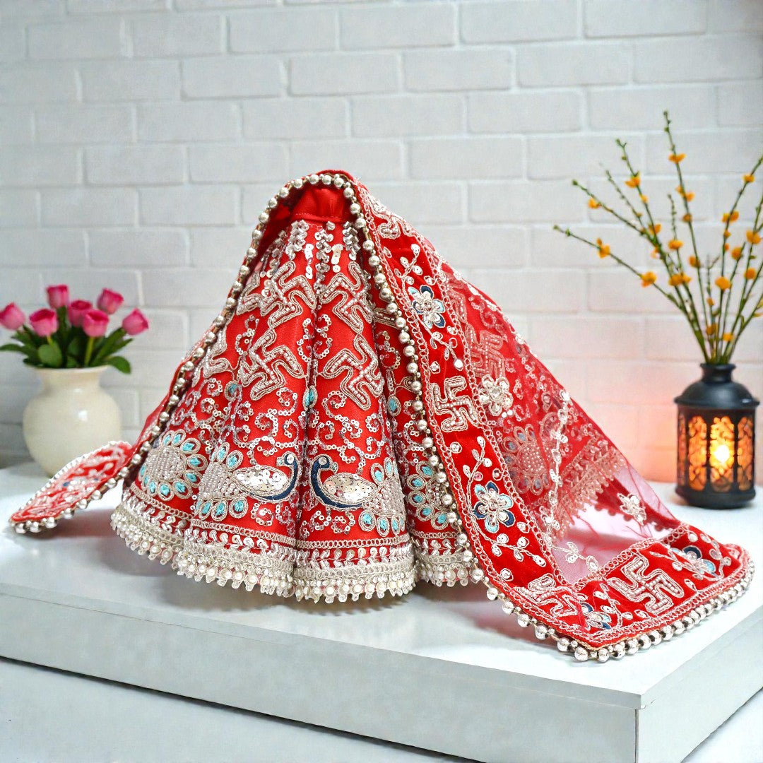 🌟 The Peacock Motif Bridal Style Can-Can Lehenga Choli SP-I07 Durga Set 🌟